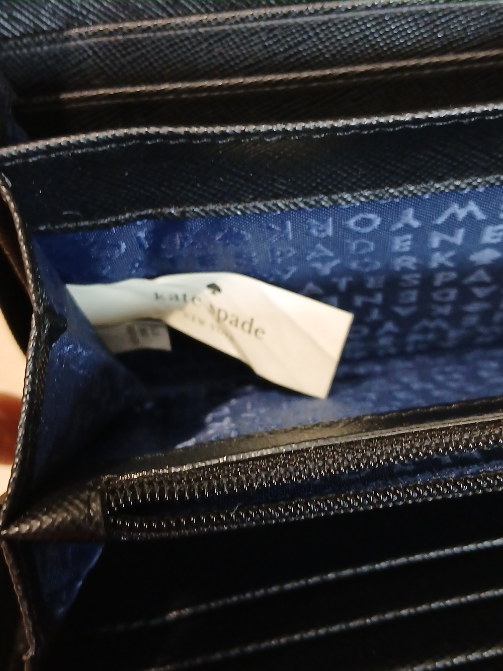 Kate Spade Midnight Blue Glitter Bug zip-around wallet - Picture 4 of 8